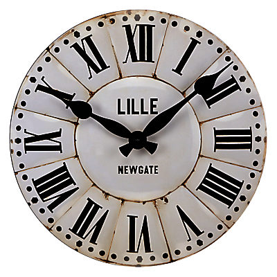 Newgate Lille Wall Clock, Dia.50cm, White